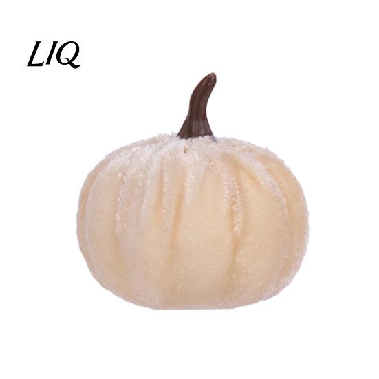 Durable Stuffed Pumpkin Ornament Small Velvet Thanksgiving Table Centerpiece, Halloween Soft Festive Home Decor for Fall Harvest Farmhouse Decoration