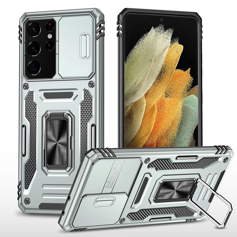 New Model Is Suitable for Samsung S25 Ultra Multi Function Ring Holder Mobile Phone Case S22 Guest Armor Anti Fall Case