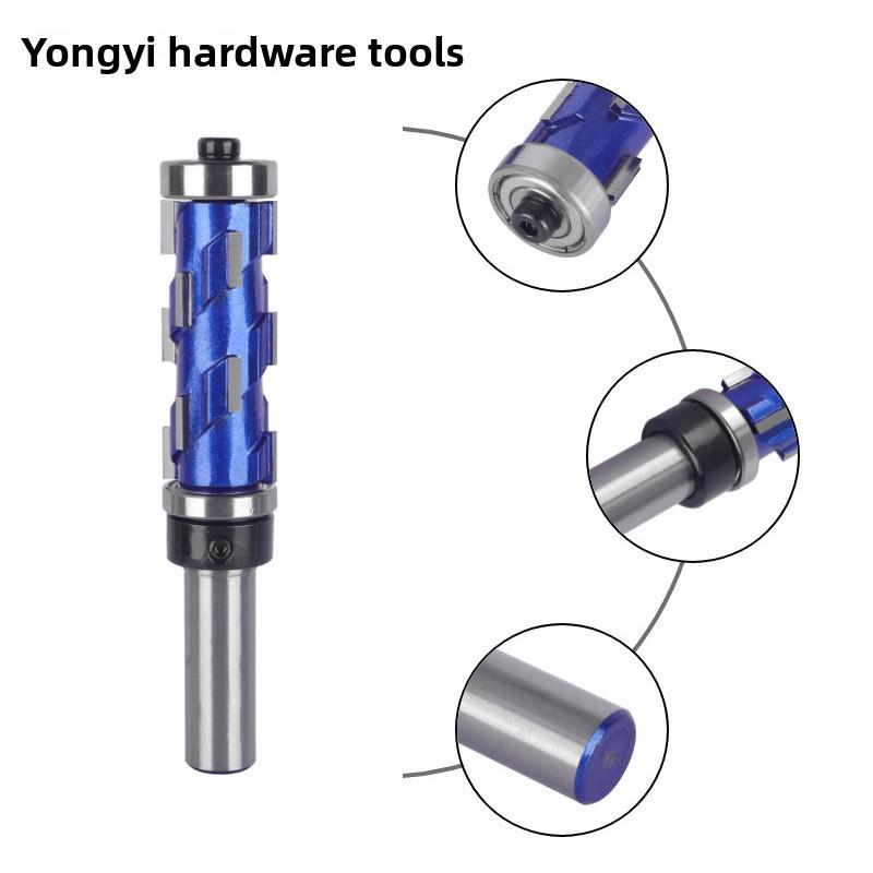 Upper and Lower Bearing Spiral Trimming Cutter 1/2 Shank Woodworking Milling Cutter with Shank with Trimming Unit High Hardness Spiral Milling Cutter