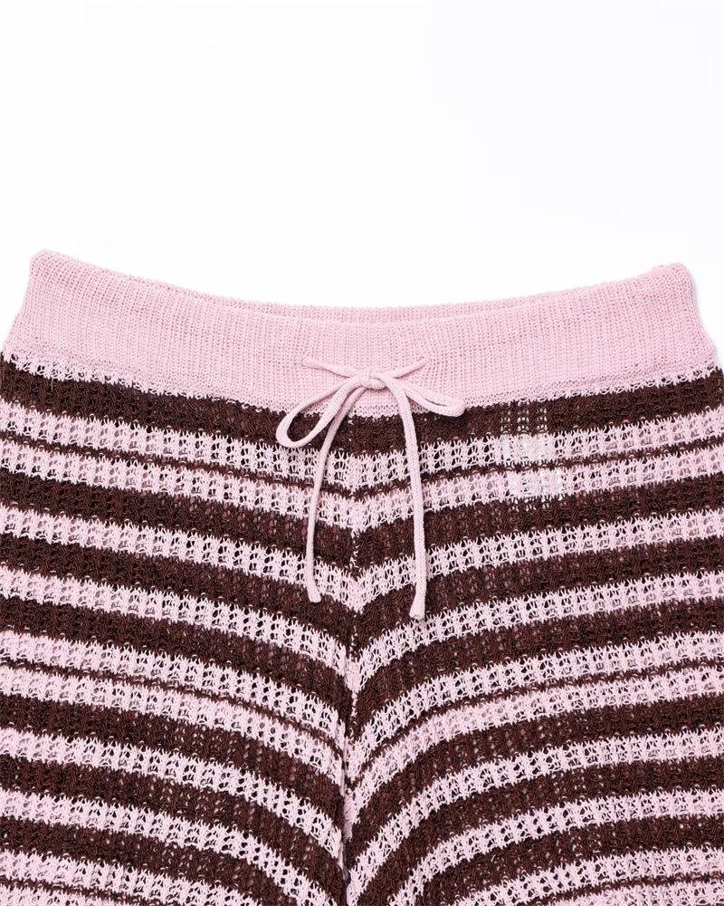 TAOP&ZA Women's Summer Commuter Knitted Shorts Set with Turn-Down Collar and Short Sleeves