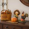 Autumn Harvest Home Decorations Figurine Ornament, Decorative Resin Statue, Turkey/Scarecrow/Pumpkin Thanksgiving Table Decor Tabletop Centerpiece for