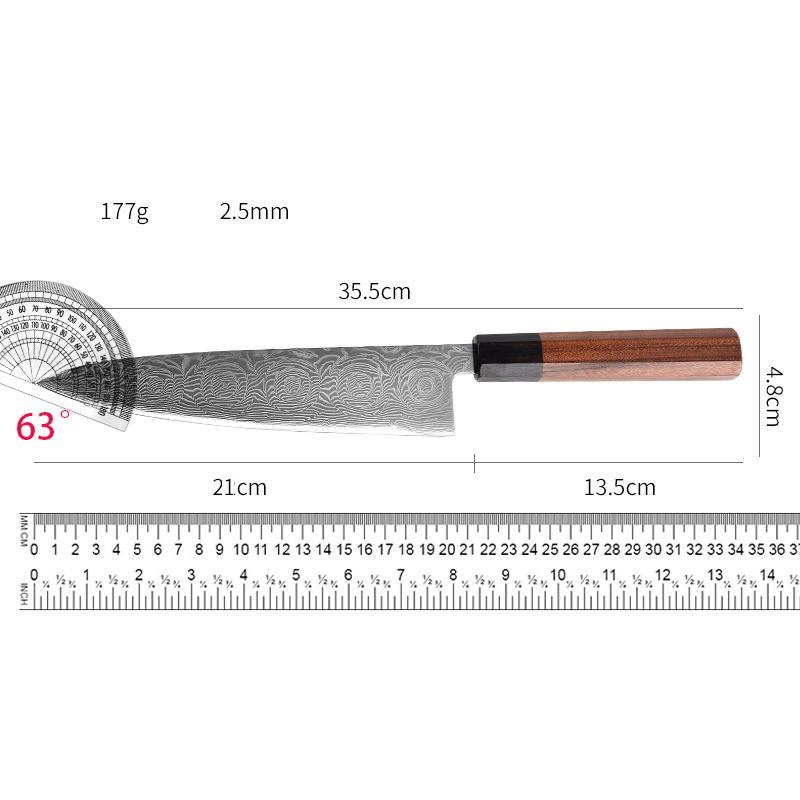 8.5 Chef Knife 67-layers Damascus VG10 Steel Blade Sharp Gyutou Cleaver Slicing Japanese Kitchen Knife Wood Handle Cooking Tools