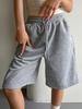 Pantaloncini da Corsa Larghi da Donna Grigi - Estivi Casual, Sottili, di Media Lunghezza, con Coulisse