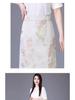 Spring 2025 Gold Silk Jacquard Midi Skirt: Chinese Style Bodycon for Women