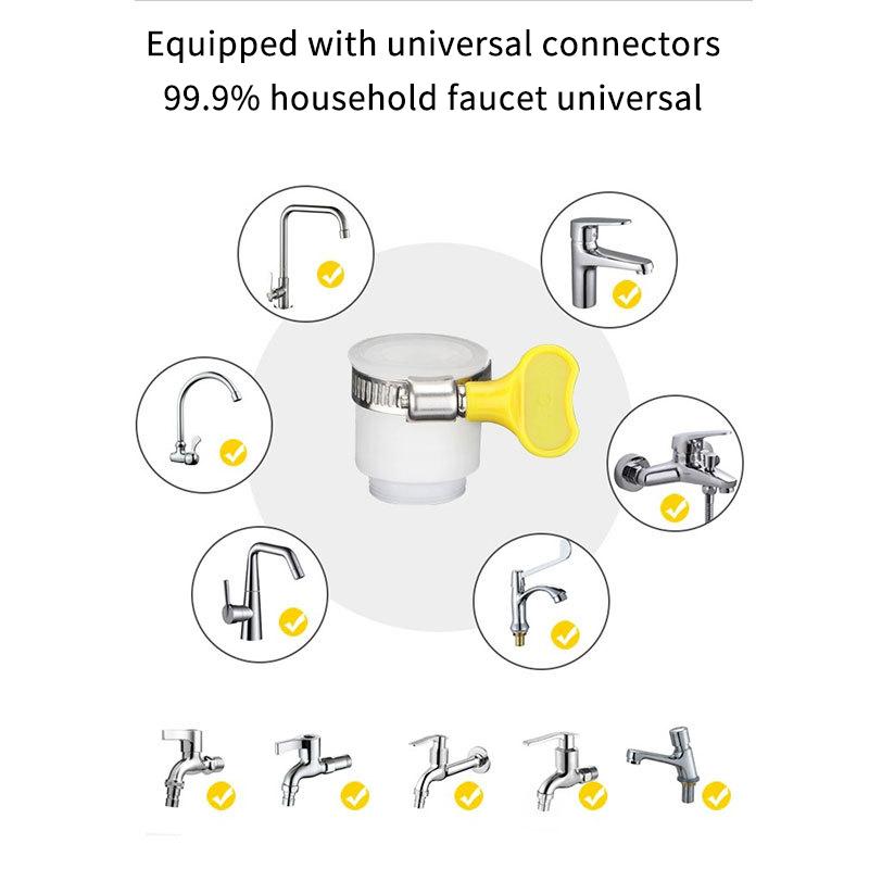 Water Tap Connector Thick Brass Threaded Adapter Tap Adapter Water Faucet Extender Adjustable Yellow Plastic Handle Hand Twist