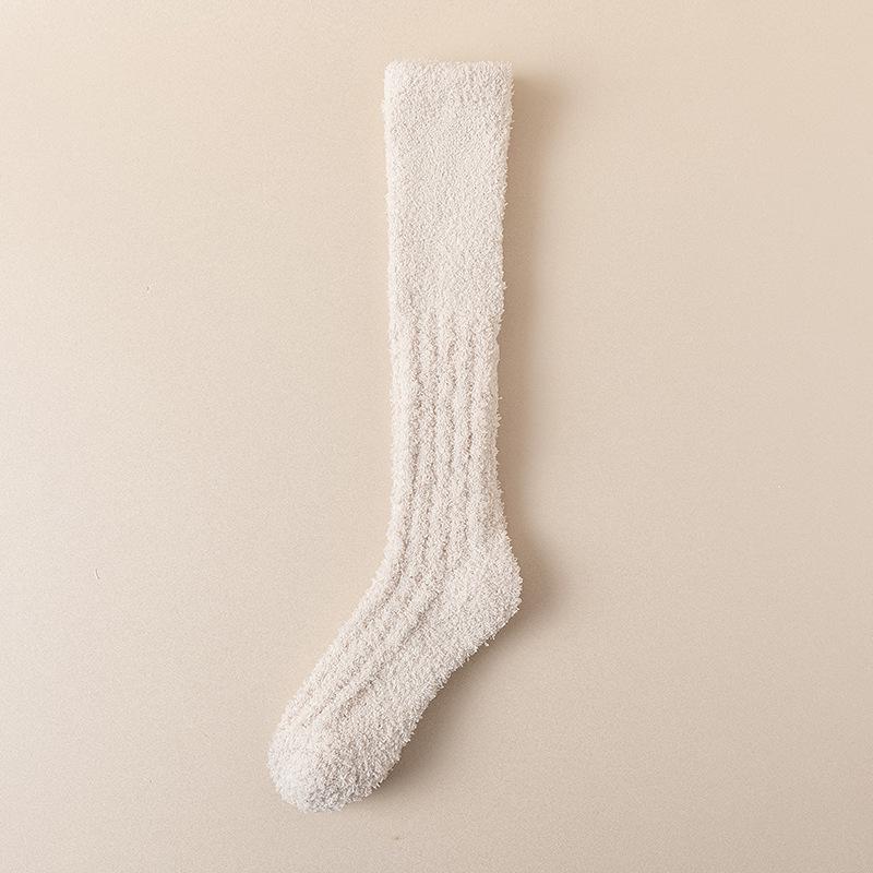 Couple's Coral Fleece Winter Socks: Thick, Velvet-Lined, Cozy Home Sleep Socks for Calf Warmth