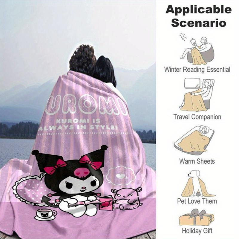 1pc. Kuromi Cute Cartoon Character Soft Warm Blanket for Home Office Outdoor Gift All Seasons