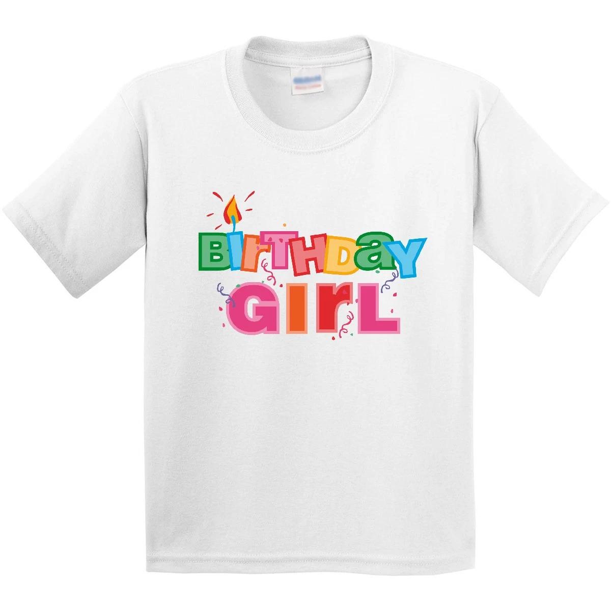 

Inktastic Birthday Girl Letters Youth kids boys T-Shirt Party Colorful Candle Streamers My 160