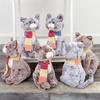 Cat Plush Toy With Scarf 28cm Soft Polyester Collectible Home Decor For Kids And Adults