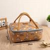 Insulated Canvas Lunch Tote Bag With Thickened Food Container For Students And Office