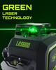 LASGOO Green Beam Laser Cross Line for Architectural and Painting 5200mAh Rechargeable Magnetic Rotating Stand Included LG-3DM Level, Self-Leveling