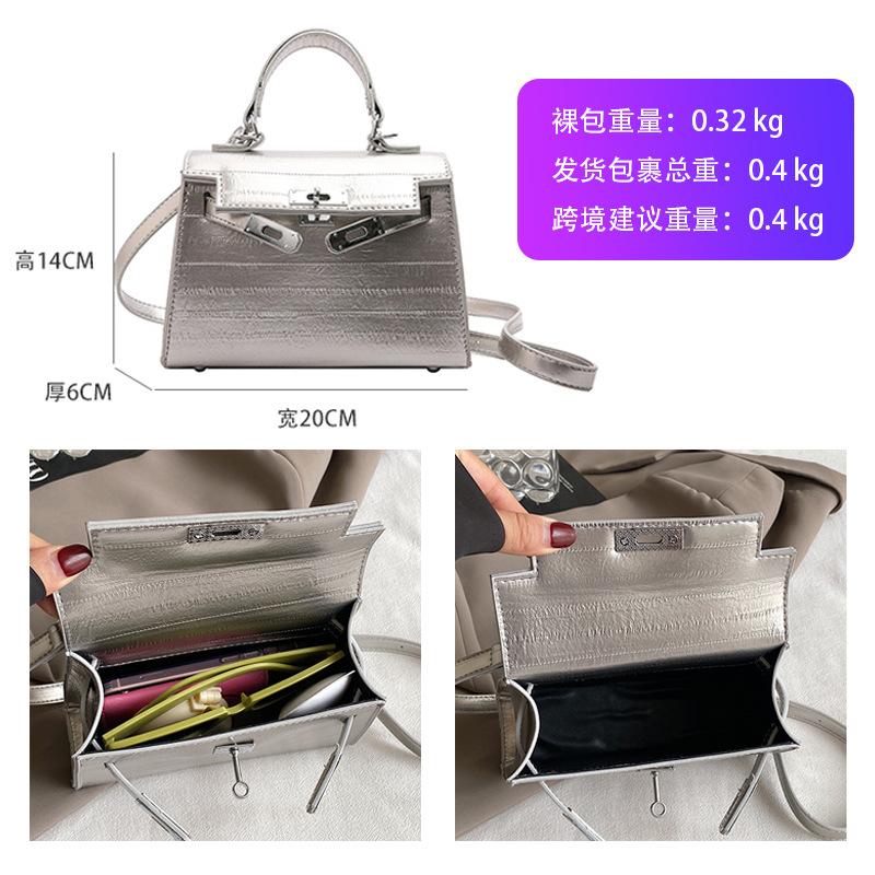 Small bag women's bag summer versatile new trendy fashion messenger bag gorgeous glossy portable small square bag