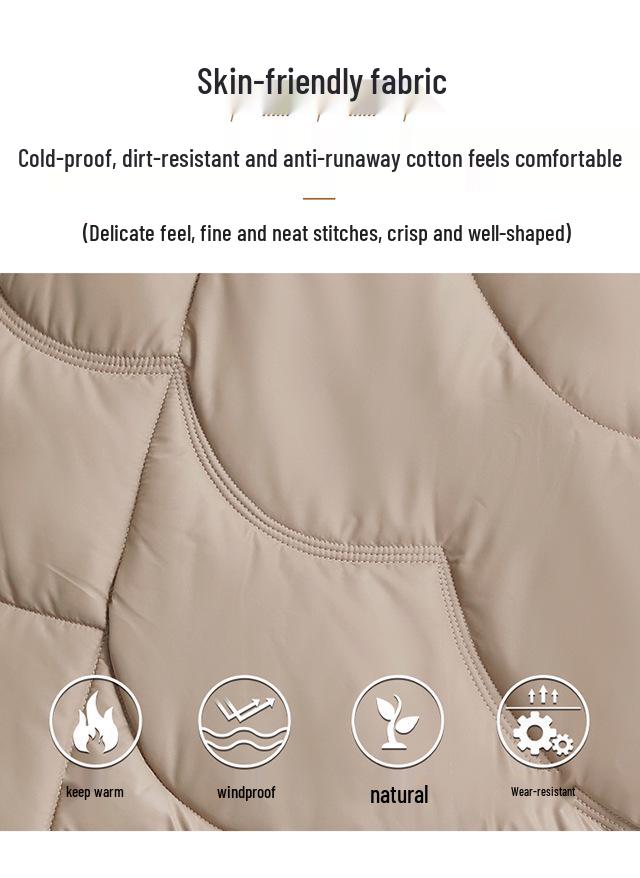 2026 Autumn/Winter Women's Mid-Length Sleeveless Cotton Padded Vest