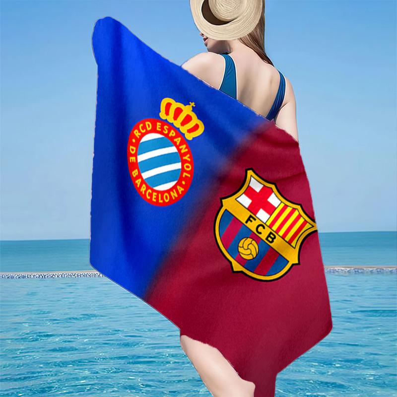1 Toalla de Playa Estadio Espanyol - Suave, Microfibra Absorbente, Ligera, Ideal para la Playa, Fiestas, Viajes, Regalos para Fans de Camping