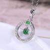 Classic Crystal New Natural Chalcedony Chain Necklace Light Luxury Exquisite Green Small Pendant Engagement  Jewelry