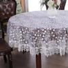 Fashion Satin Embroidered Lace Tablecloth Elegant Lace Design Round Tablecloth Vintage Embroidery Table Cover Dining Table