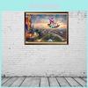 Vibrant Mermaid Princess Canvas Artwork Modern Fairytale Kids Room Decoration