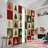 2pcs,2D plane printing Contemporary Curtains Christmas patchwork2 Polyester Easy Install (without rod) Decorations Outdoor for