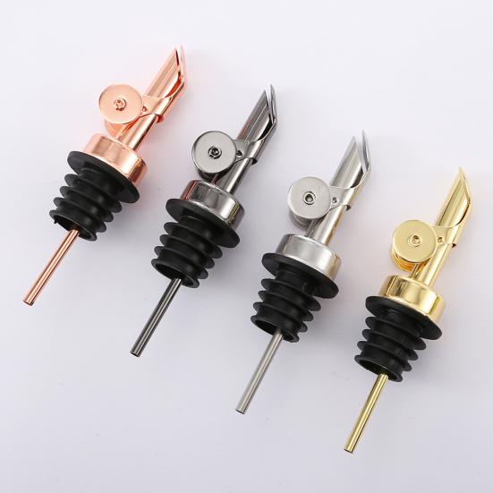 Automatic Wine Pourer Self-Sealing Stainless Steel Spout with Flow Control Drip-Free Liquor Dispenser for Bottles