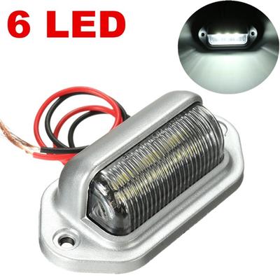 1X Chrom 6LED Kennzeichenleuchte Innenraum Stufenleuchte Für Boot Wohnmobil Anhänger