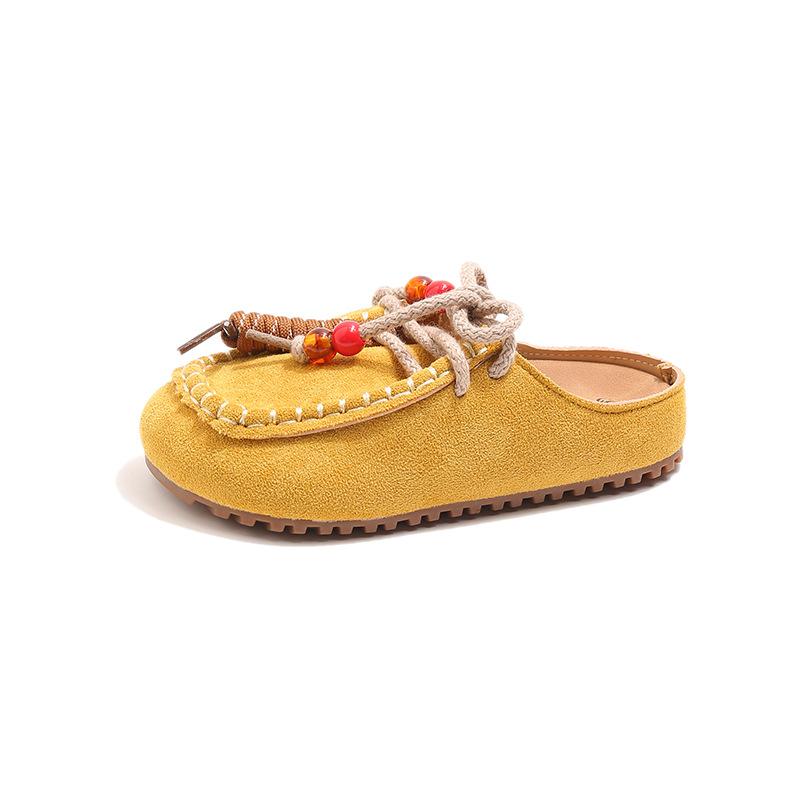 Children Casual Shoes for Girls Autumn New Fashion Korean Style Soft Bottom Anti-slippery Versatile Retro Outside Mules