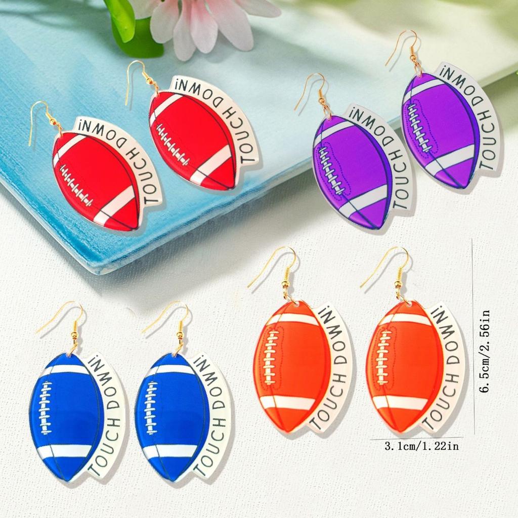 Rugby earrings, earrings, simple fashion and creative niche women's earrings, daily casual pie
