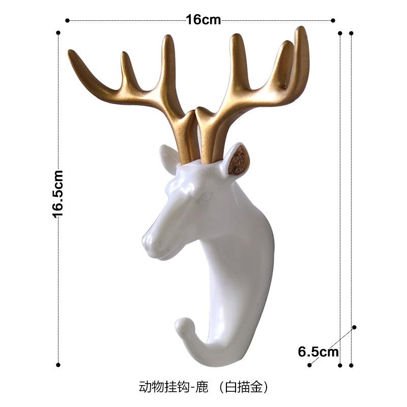 Wall Mounted Animal Head Rack Coat Cap Wall Hanger Horse Giraffe Elk Elephant Hook Decorative Room Decor Bathroom Accessory