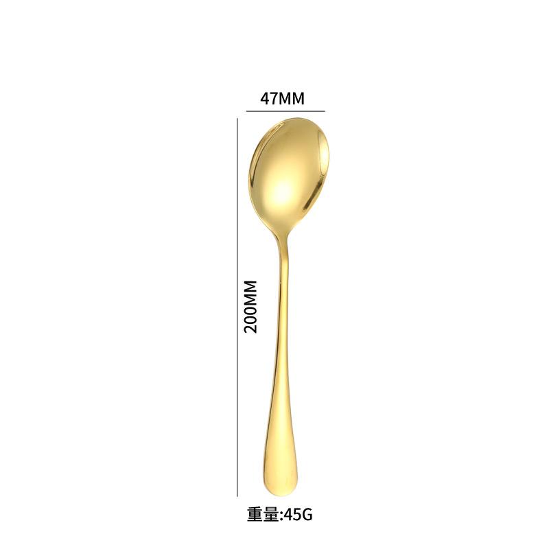 Stainless steel tableware, knives, forks and spoons, western food, golden steak, knives, forks and spoons four-piece set