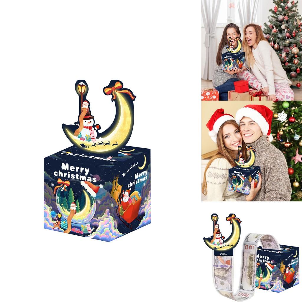 Christmas Deep Blue Santa Gift List Money Box With Cardboard Material For Holiday Party Decor