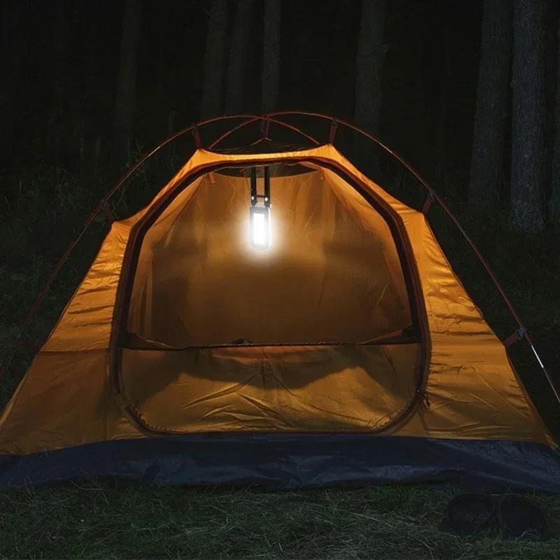 Rechargeable COB Work Light Ultra Bright LED Inspection Lamp Folding Portable Outdoor Light with Hidden Hook