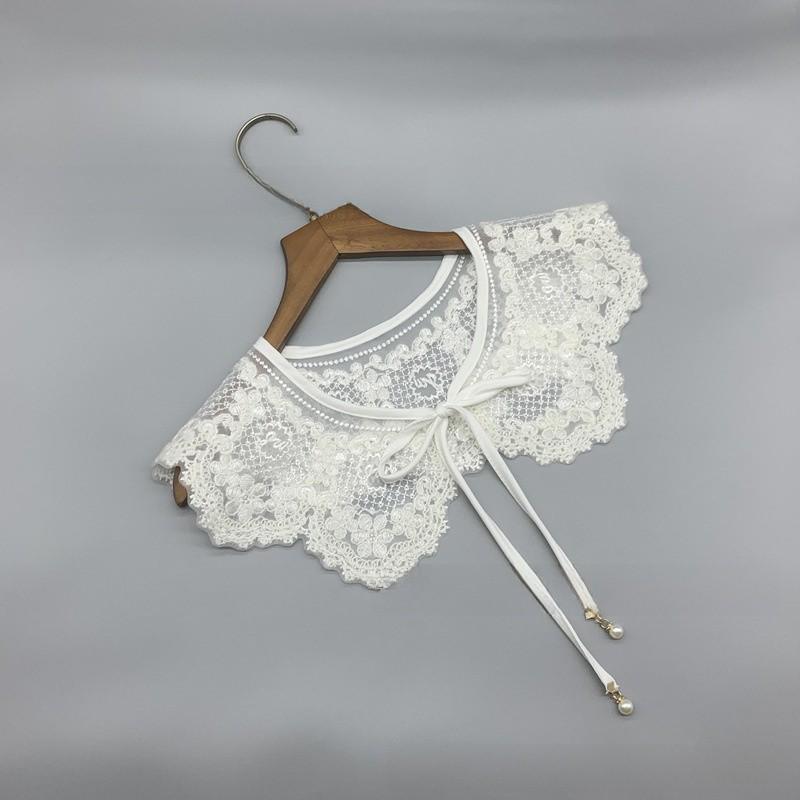 Wool Winter Coat Collar With Embroidered Floral Design For Adults Fashion Accessory