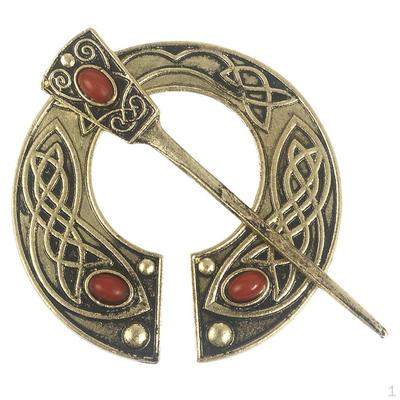 Gemstone Penannular Brooch Buckle Clasp Clothes Fasteners Cloak Pin Viking Medieval
