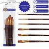 6-Piece Multifunctional Watercolor & Oil Nylon Paint Brush Set for DIY Art & Graffiti