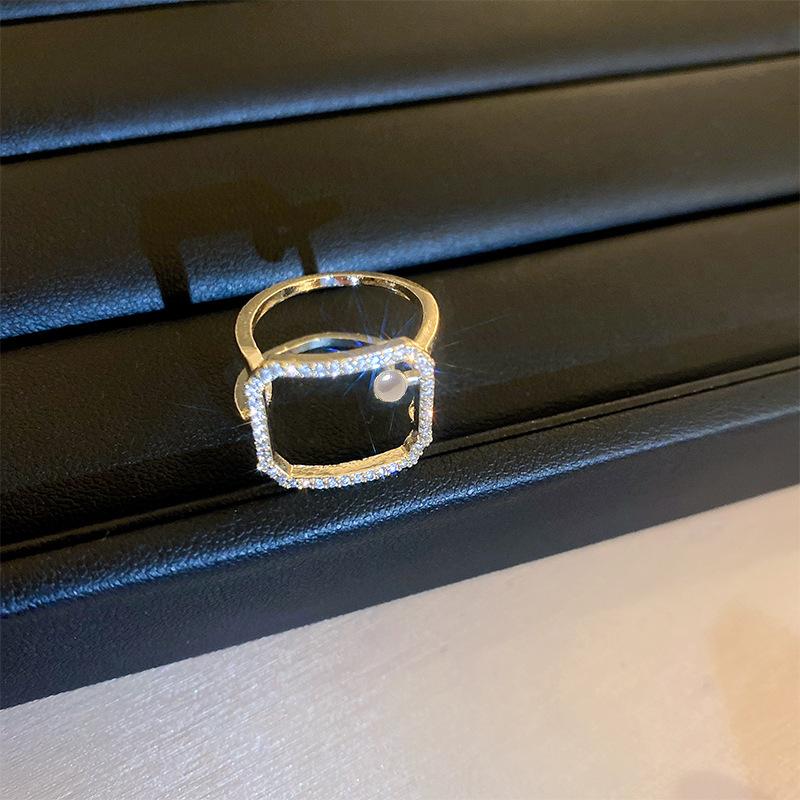 Zircon love open ring light luxury high sense index finger ring personality niche Internet celebrity ring fashion jewelry