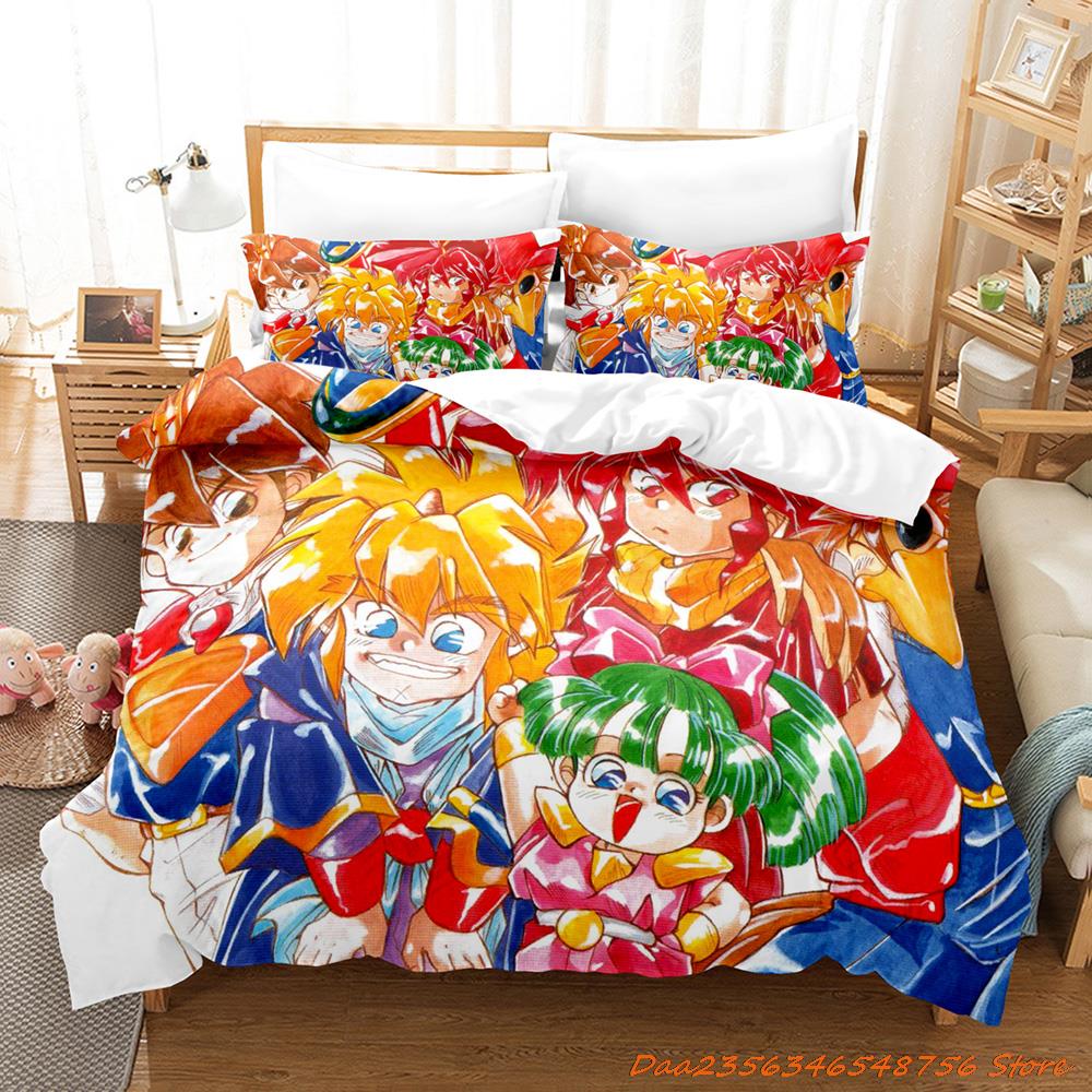 Cool Personelity Kpop Madou King Granzort Bedding Set Cartoon Anime Three-Piece Set Adult Kid Bedroom Three-Piece Suits 3D