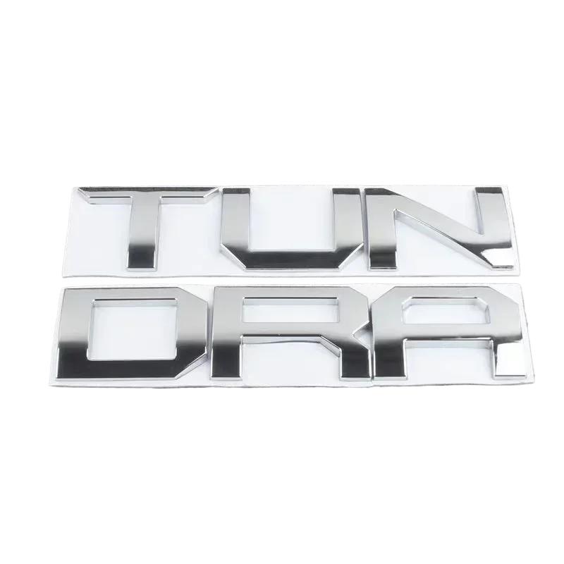 3D glossy black silver letters For Toyota TUNDRA Trunk Emblem Badge Stickers car accessories modified car sticker