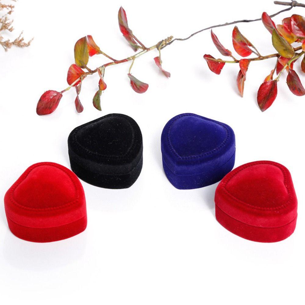 

Stud Earrings Love Velvet Ring Box Storage Box Jewelry Display Case Engagement Ring Box Gift Box вино красного
