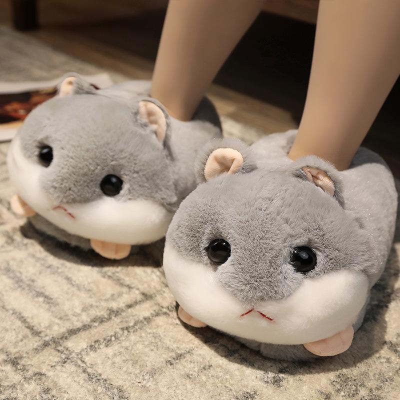 Cartoon Animal Slippers: Rabbit, Hamster, Husky, Fox, Panda - Unisex Cotton Indoor Shoes for Autumn/Winter