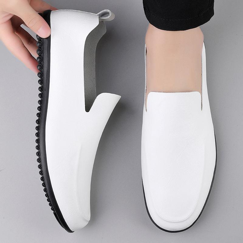 Spring Autumn  Men'S Leather Casual Shoes Soft Soled Comfortable Anti Slip Driving Shoes Simple Men'S Loafers