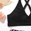 Women Two Piece Bikini Swimsuit High Waist Bottoms Adjustable Tie Straps V Neck Top Beachwear Swimwear Set