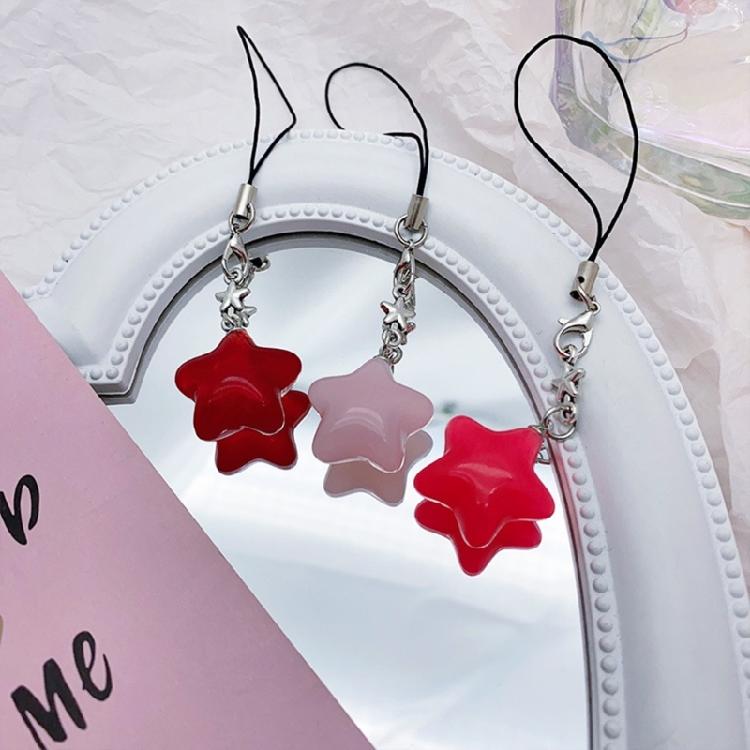 Handmade Keychain Colorful Star Pendant Phone Chain Charm Strap for Women Girl