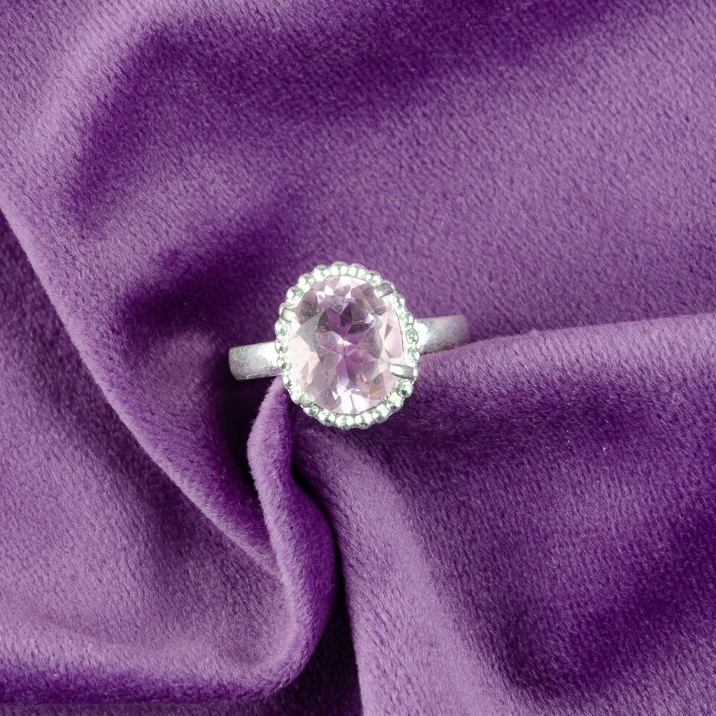 925 Sterling Silver Morganite Gemstone Jewelry Handcrafted Ring For Valentine's RR-28-14