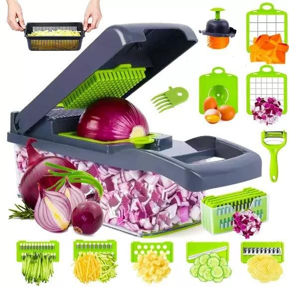 Multifunctional Vegetable Chopper Slicer Grater, Potato Slicer Shredder, Kitchen Cutter for Onion, Carrot, Cheese, Small Compact Tool