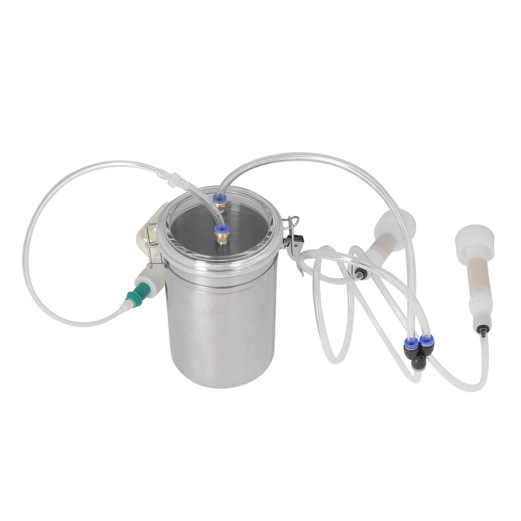 Manual Milking Machine 2000ml Effort Saving Control Stainless Steel Bottle Portable Milking Kit for Milk Plant Farm