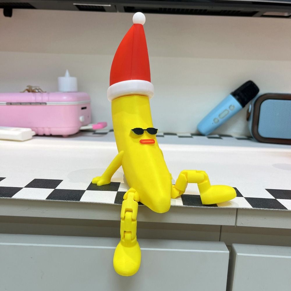Multi-Jointed 3D Printed Banana Toy Movable Banana Shaped Figurine Toy Parent-children
