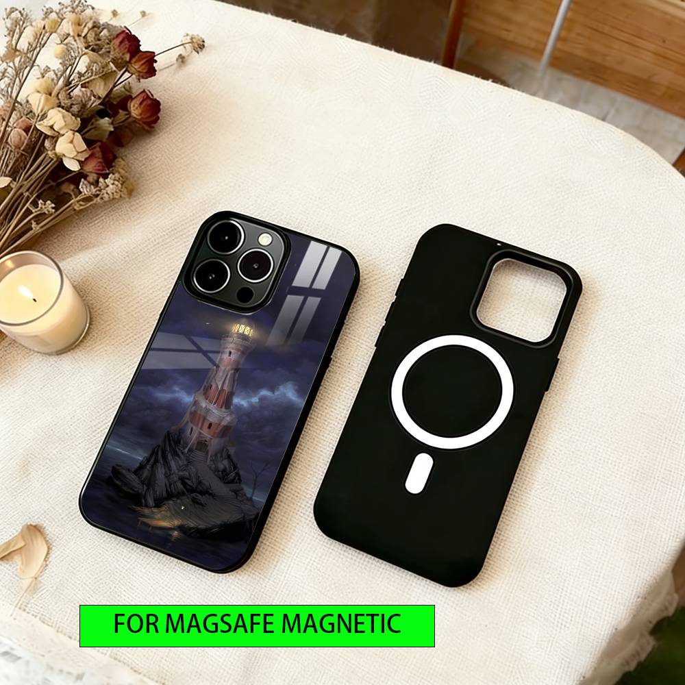 Abstract Lighthouse  Phone Case For iPhone17,16,15,14,13,12,11 Plus,Pro Magnetic with Magsafe Wireless Charging