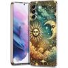 Transparent Phone Case Cover for Samsung Galaxy S25 S24 S23 S22 S20 S21 FE Ultra S24 S23 S10 S10E Plus 5G Sun Moon Stars Pattern