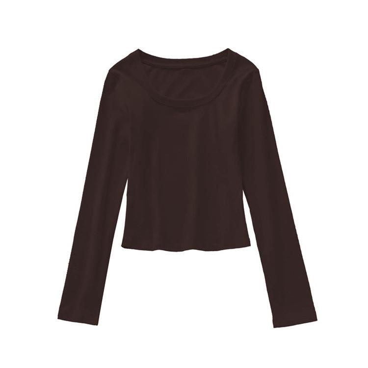 U-neck Base Layer Shirt, A New Style of Slimming and Stylish Top for Women In Spring and Autumn