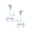 Heart Shape Paperclip Horse Earrings Long Resin Dangle Earrings Punk Style Drop Earrings Suitable for Youthful Women