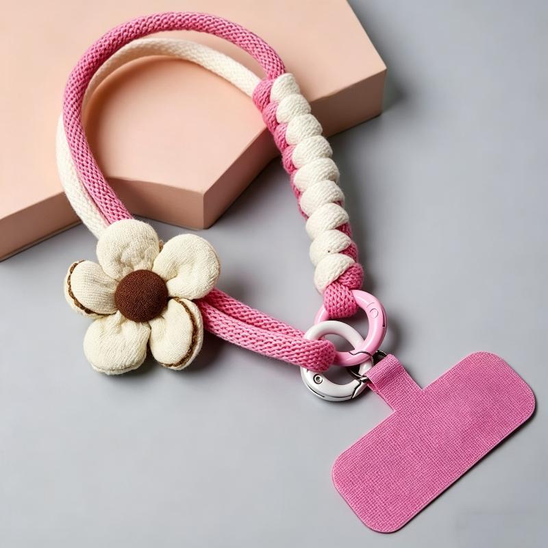 Colorful Anti-Lost Phone Wristband Lanyard For Women And Girls Multi-Functional Braided Rope Keychain Holder